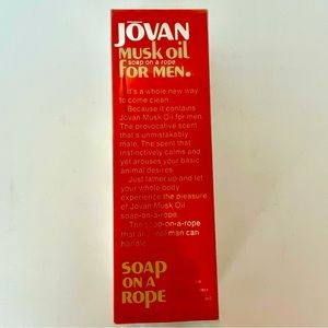 Jovan Musk Soap on a Rope for Men Bath Shower Body Bar Vintage New in Box